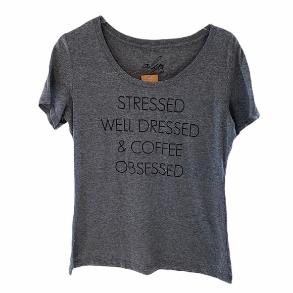 Stressed Well Dressed & Coffee Obsessed T-shirt - Picture 1 of 4